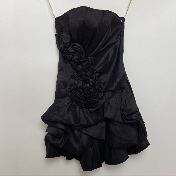 DAISY black dress strapless silky contemporary dark Academia luxury XS - Picture 3 of 16